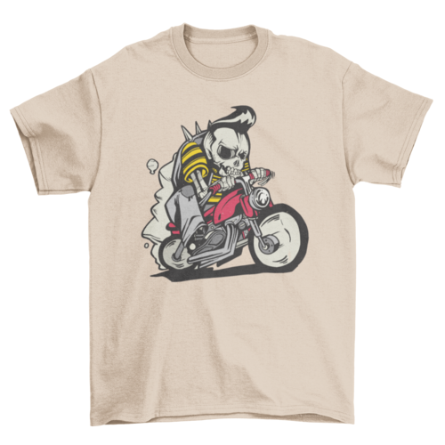 Outlaw Skeleton Bike Rider T-shirt