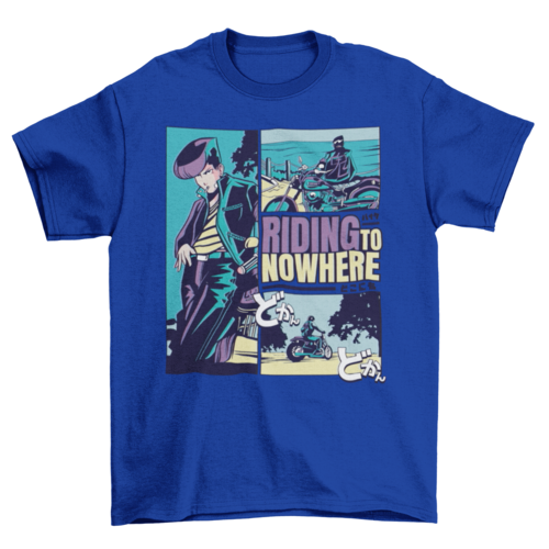 Riding nowhere anime t-shirt