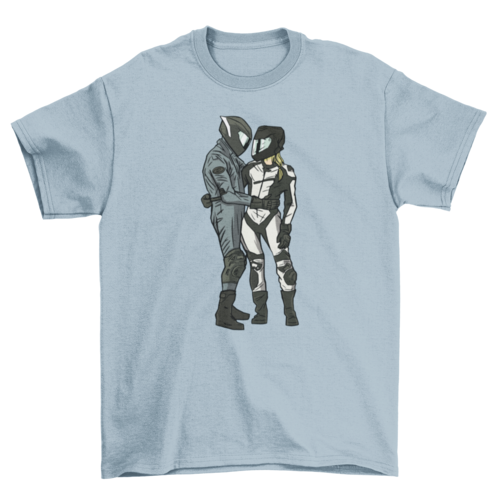 Motorcyclist couple t-shirt