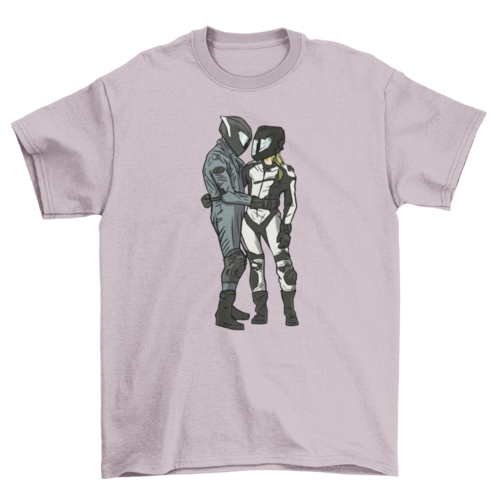 Motorcyclist couple t-shirt