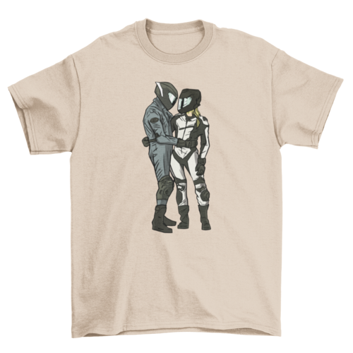 Motorcyclist couple t-shirt