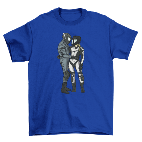 Motorcyclist couple t-shirt