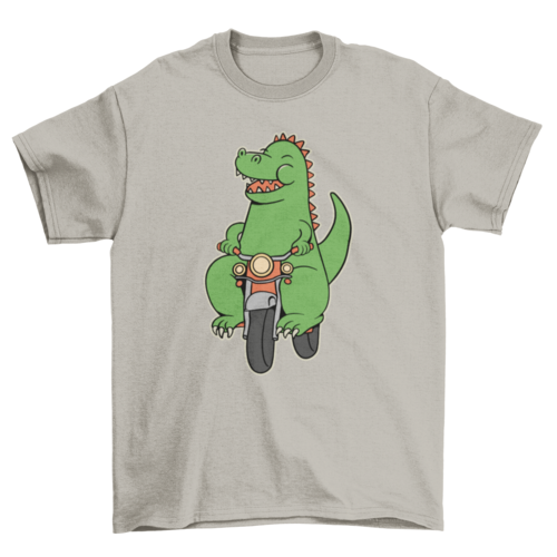 Biker dinosaur cartoon t-shirt