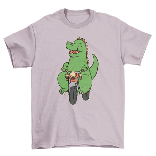 Biker dinosaur cartoon t-shirt