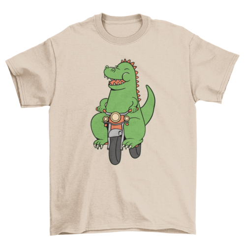 Biker dinosaur cartoon t-shirt