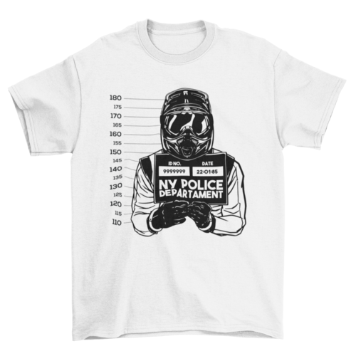 Mugshot motorcycle driver t-shirt