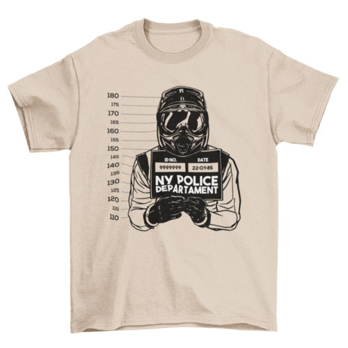 Mugshot motorcycle driver t-shirt