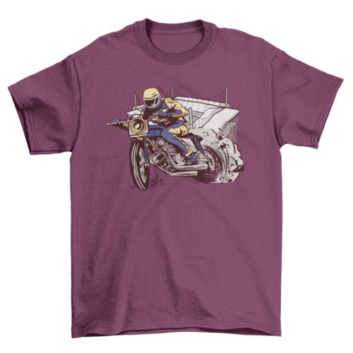 Speeding motorcycle riding suit t-shirt