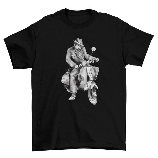 Man in vespa t-shirt