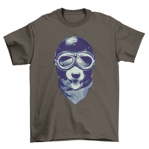 Dog animal motorcycle helmet t-shirt