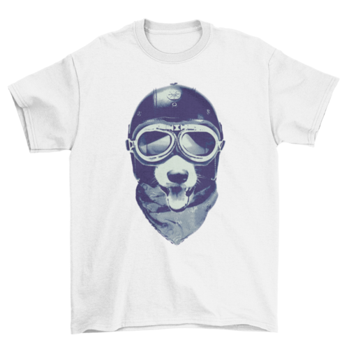 Dog animal motorcycle helmet t-shirt