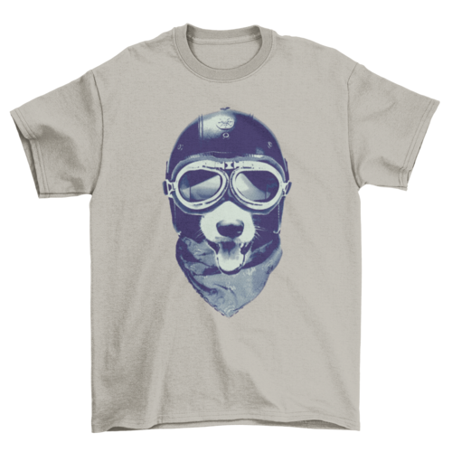 Dog animal motorcycle helmet t-shirt