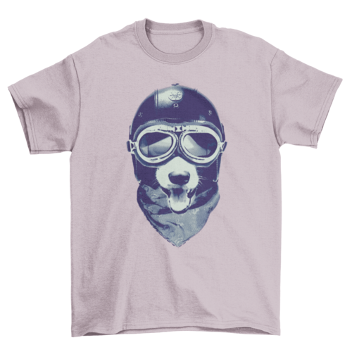 Dog animal motorcycle helmet t-shirt