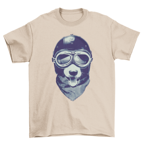 Dog animal motorcycle helmet t-shirt