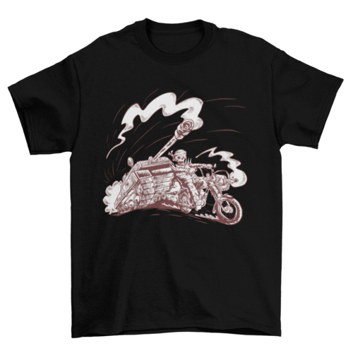 Skeleton on motorcycle t-shirt