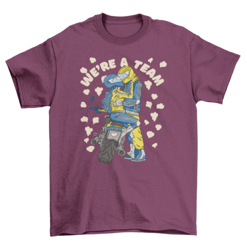 Motorcycle couple in love t-shirt