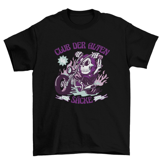 Skeleton riding motorcycle t-shirt design