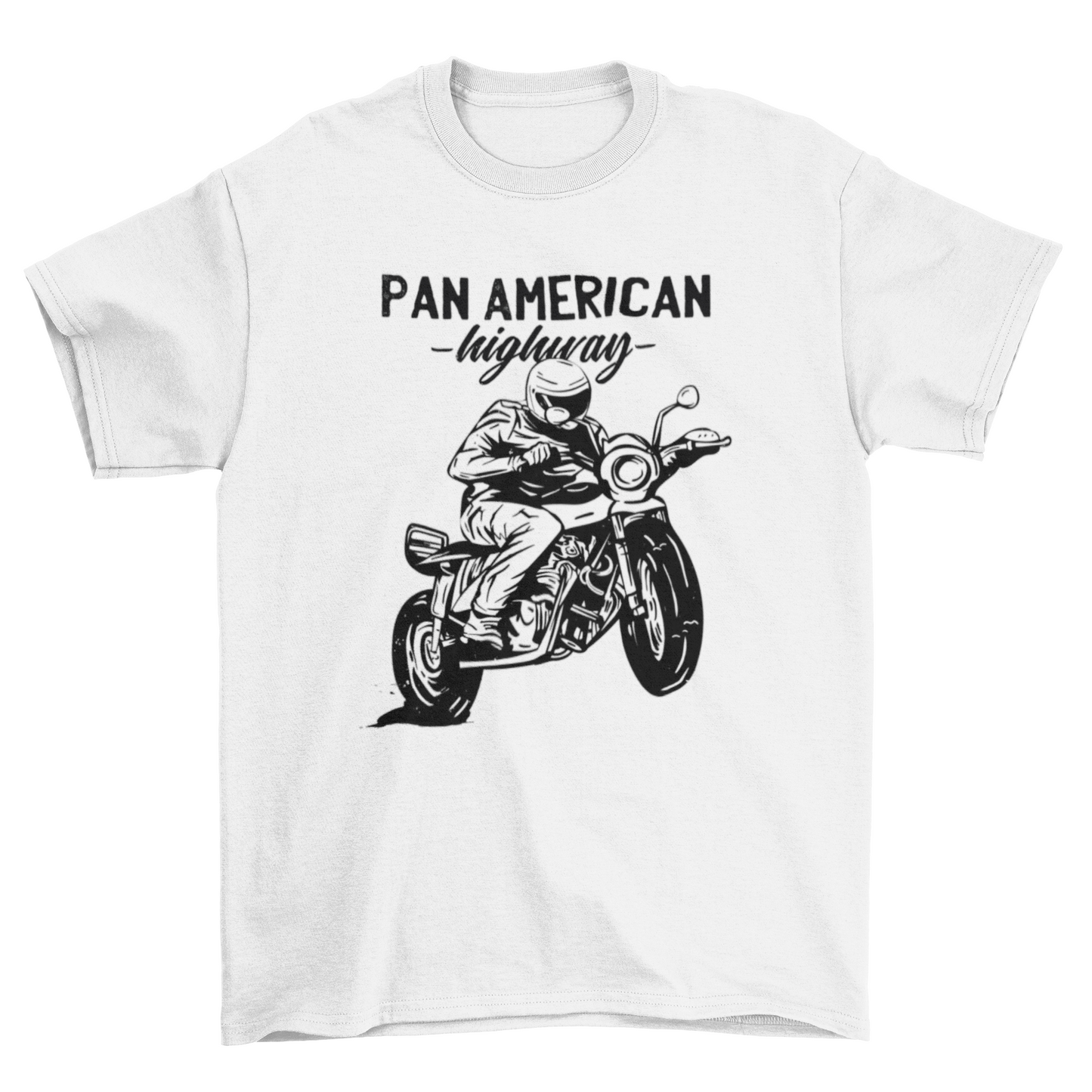 Man with helmet riding motorcycle t-shirt design