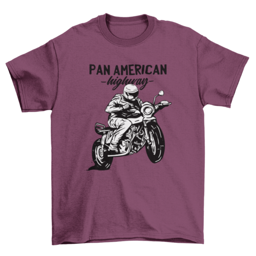 Man with helmet riding motorcycle t-shirt design