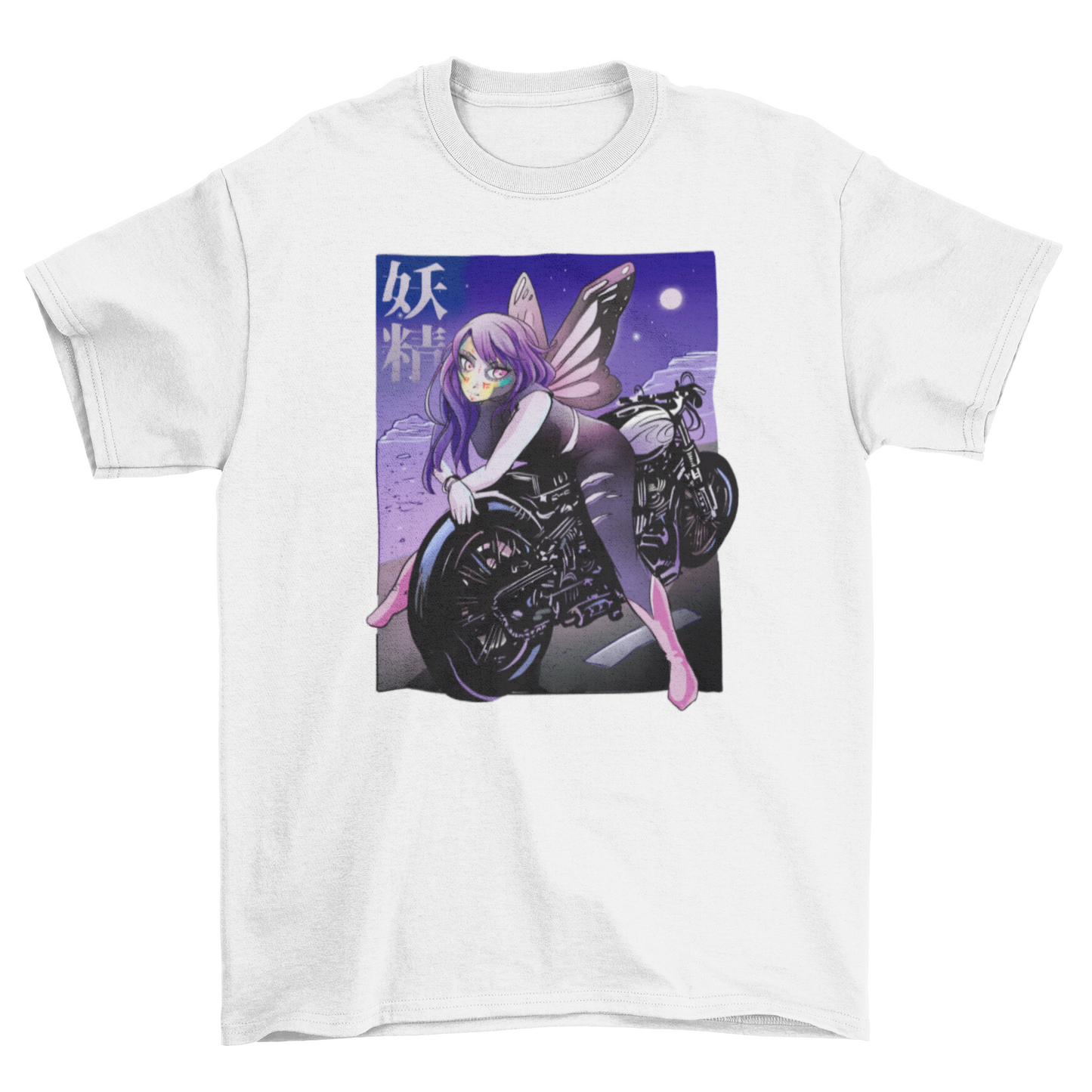 Fairy on motorcycle t-shirt