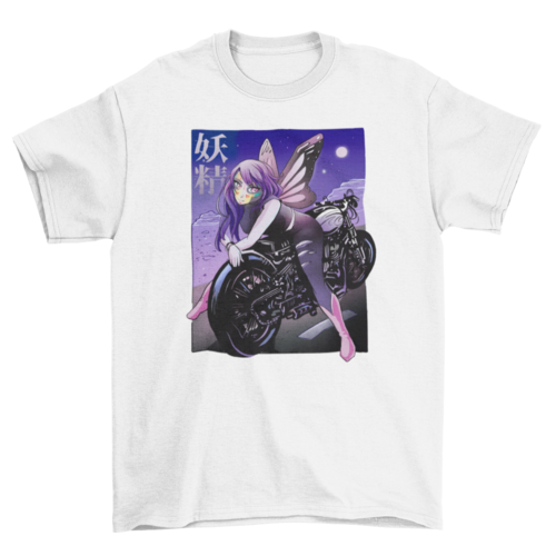 Fairy on motorcycle t-shirt