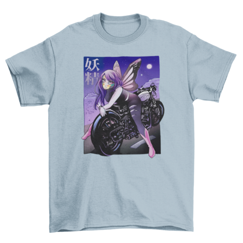 Fairy on motorcycle t-shirt