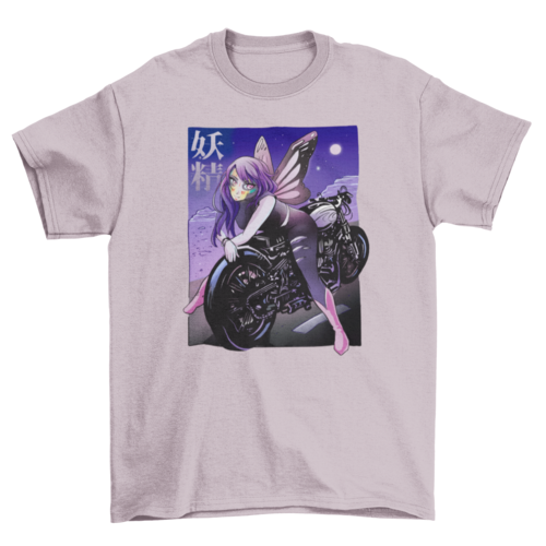 Fairy on motorcycle t-shirt