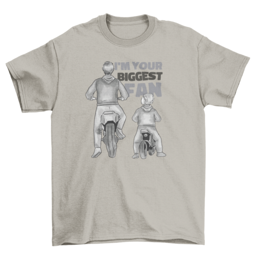 Man and child in motorcycles t-shirt