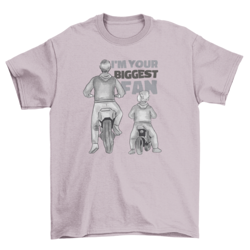 Man and child in motorcycles t-shirt