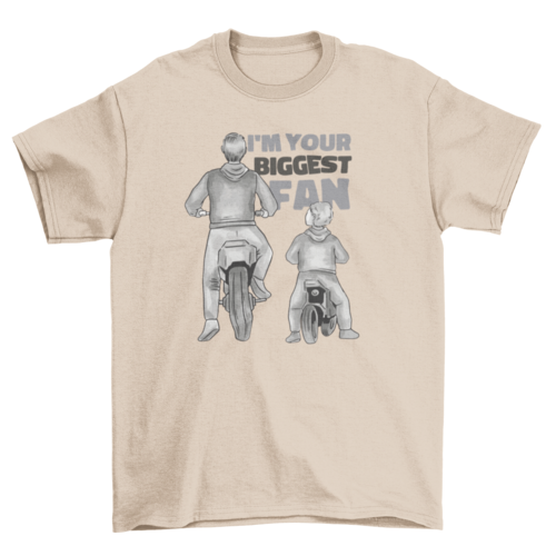 Man and child in motorcycles t-shirt