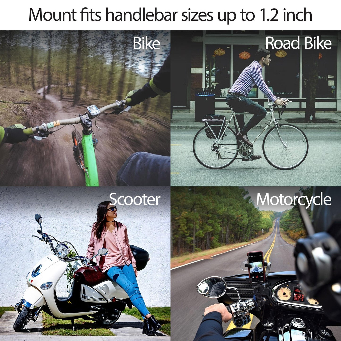 Bike Phone Mount Motorcycle Cell Phone Holder Bicycle Handlebar For