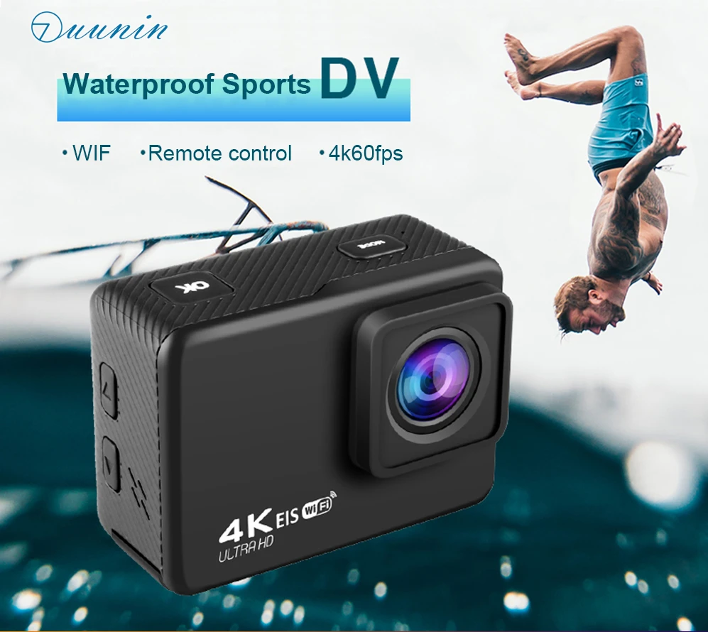 4K 60FPS HD Waterproof Wireless WIFI Sport Action EIS Camera