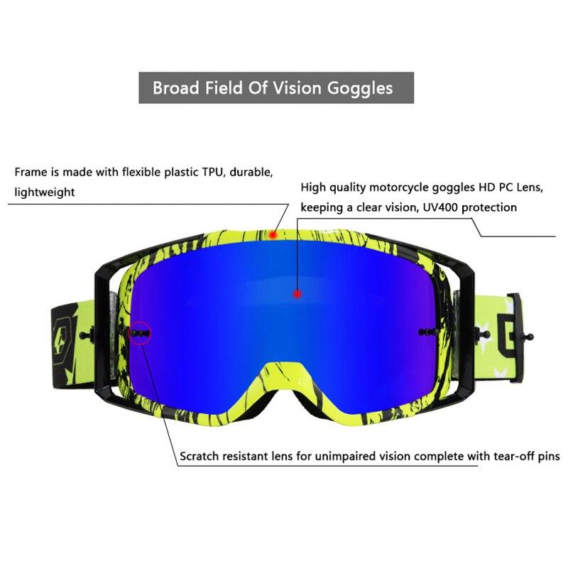 Motorcycle Goggles Riding Glasses Scooter ATV Off-Road Dust Proof