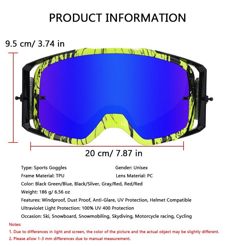 Motorcycle Goggles Riding Glasses Scooter ATV Off-Road Dust Proof