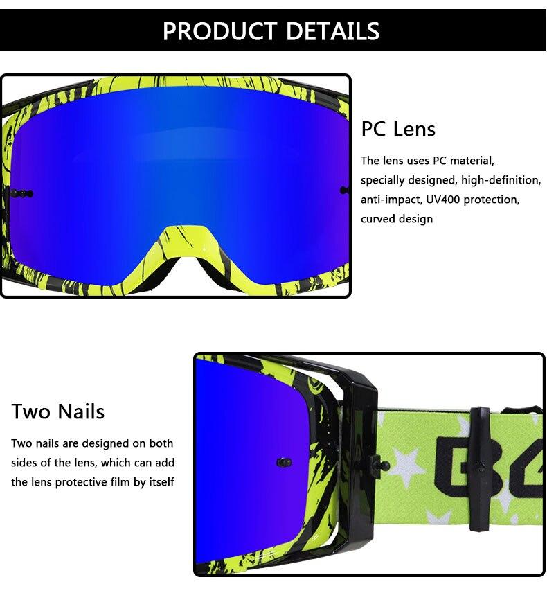 Motorcycle Goggles Riding Glasses Scooter ATV Off-Road Dust Proof