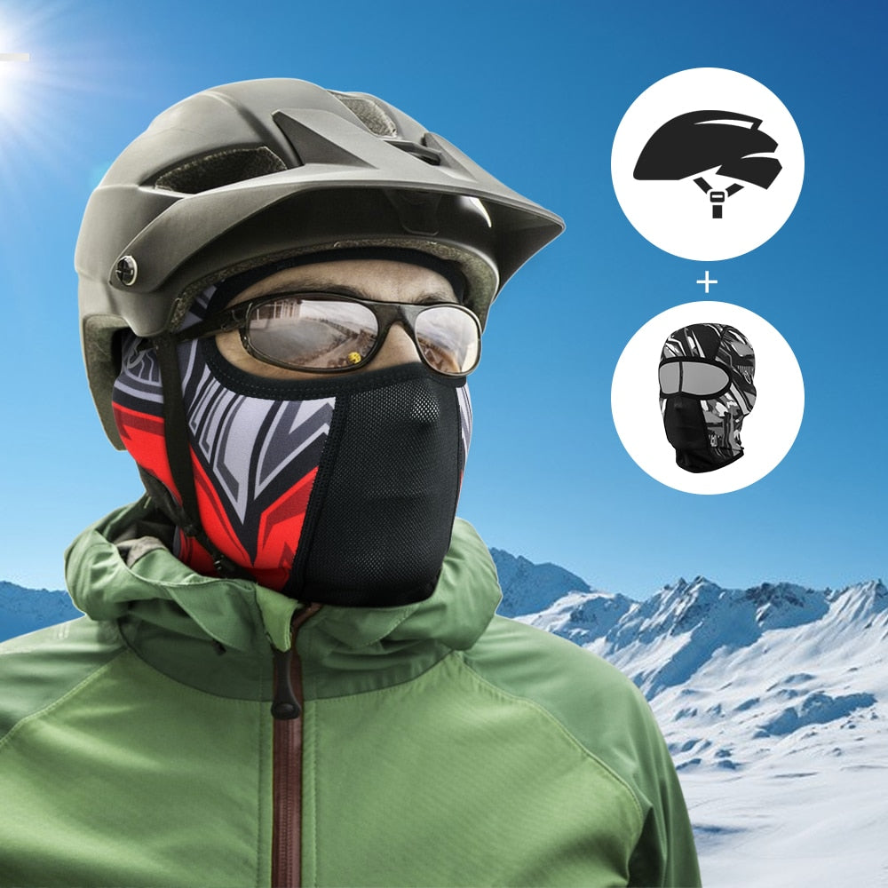 Winter Warm Motorcycle Full Face Mask Fleece Moto Balaclava Windproof