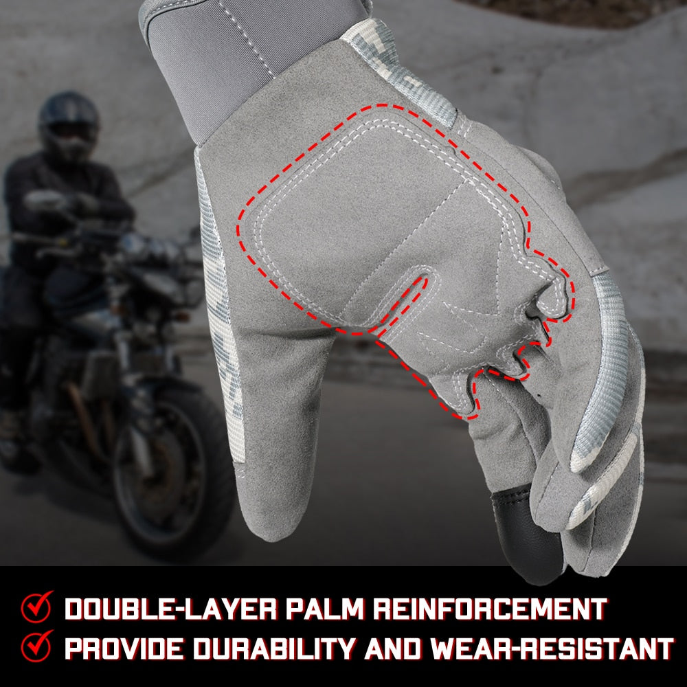 ACU Camouflage Touch Screen Motorcycle Hard Knuckle Full Finger Gloves