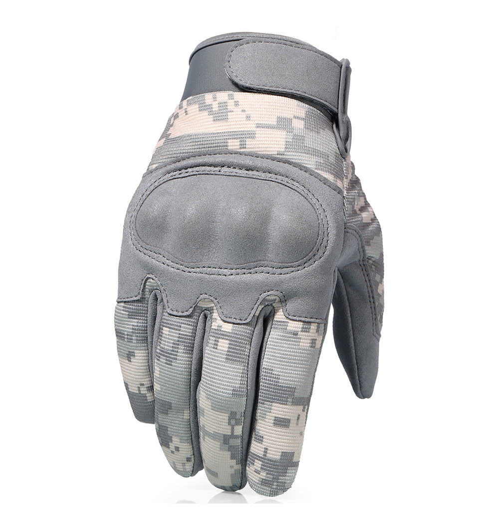 ACU Camouflage Touch Screen Motorcycle Hard Knuckle Full Finger Gloves