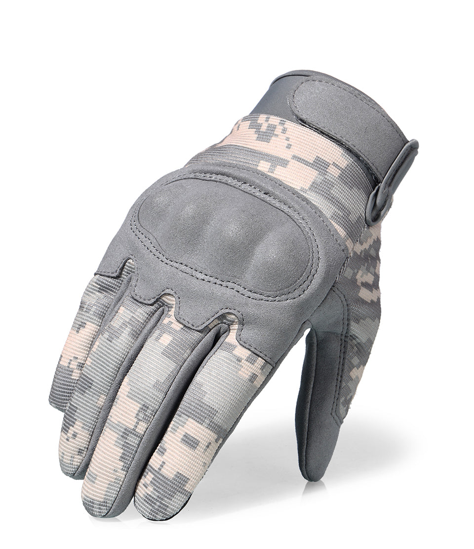 ACU Camouflage Touch Screen Motorcycle Hard Knuckle Full Finger Gloves