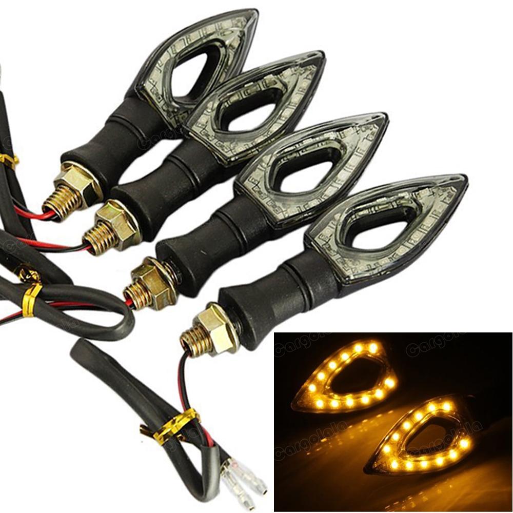 4x Universal Motorcycle Bike Amber LED Turn Signal Indicator Blinker